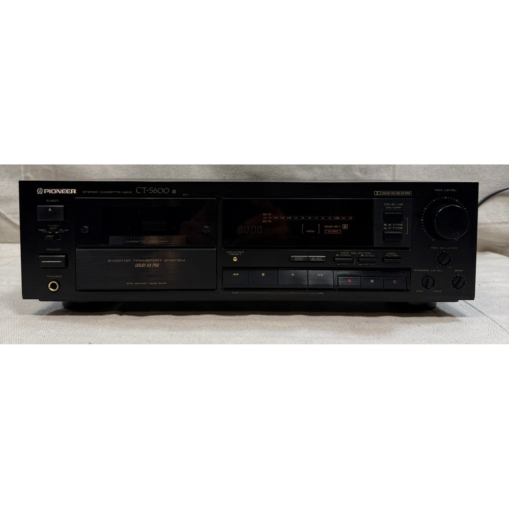 Pioneer CT-S600 Stereo Cassette Deck Black Dolby HX Pro 2-Motor Made in Japan